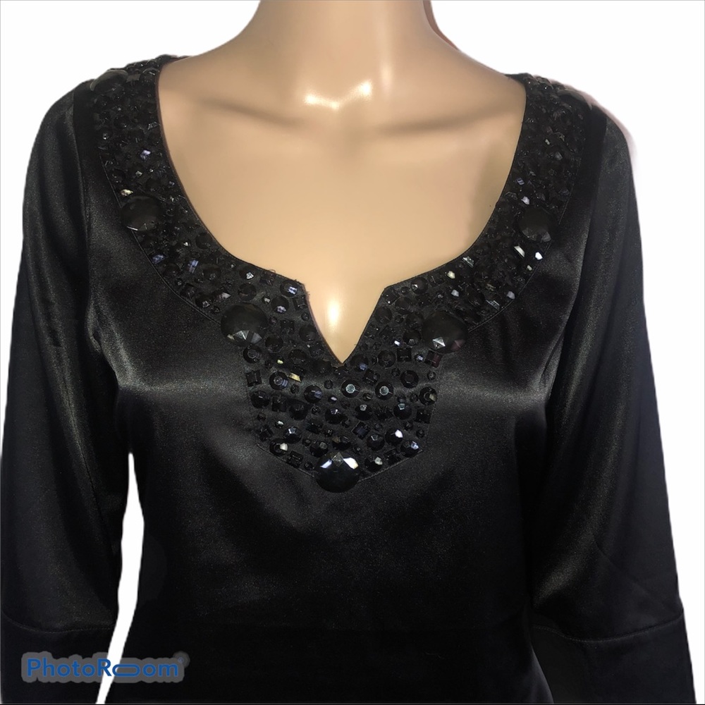 Bcbgmaxazria Embellished Split Collar Blouse - image 2